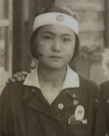14-åriga Satoko Oka i Hiroshima sommaren 1945.